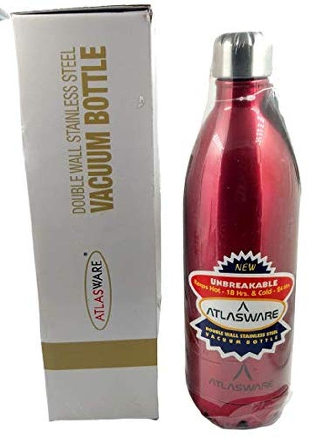 ATLASWARE Stainless Steel Water Bottle | Elegant Design, Non-Toxic, BPA-Free, and Eco-friendly Double Walled Constructions | Red | 1000 ML - Image 4